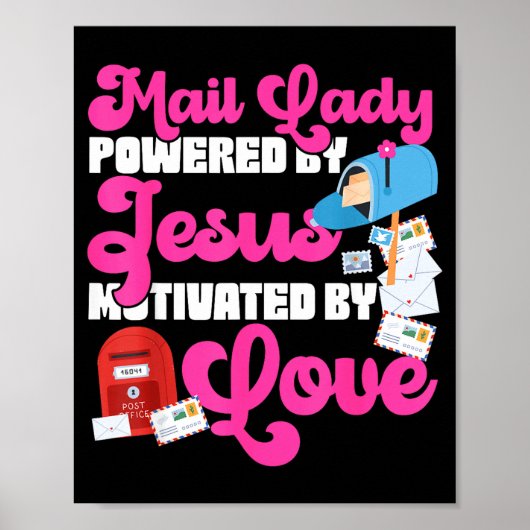 Stman Mailman Jesus Faith Christian Mail Lady Were Poster (Voorkant)