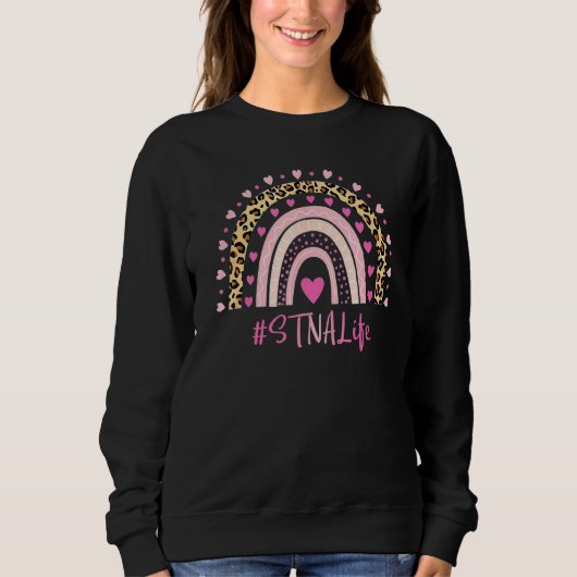 STNA Nurse Leopard Print Boho Rainbow NURSE WEEK Trui (Voorkant)
