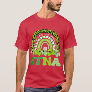 STNA St Patricks Day Regenboog Boho Retro Verpleeg T-shirt