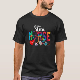 STNA-verpleegster Tie Dye Liefde Hart Stethoscoop T-shirt