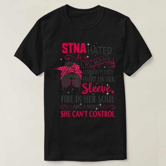 STNA Zurses Week Zorgmond kan de weg niet controle T-shirt (Design voorkant)