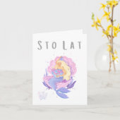 Sto laat Poolse verjaardag of naamdag Kaart (Gele Bloem)