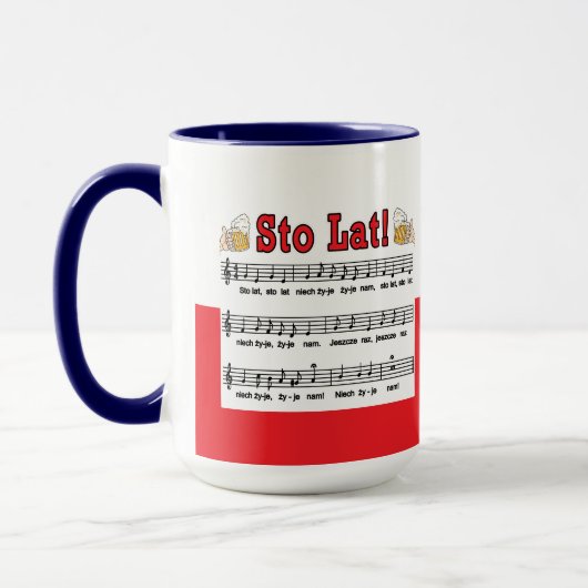 Sto Lat! Lied Met Bierpullen Mok (Links)