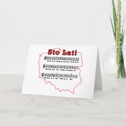 Sto Lat! Lied Poolse Kaart (Voorkant)