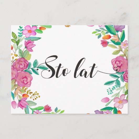 Sto lat Poland Happy Birthday Briefkaart (Voorkant)