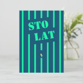 Sto lat polish verjaardagsfeest wenskaart (Staand voorkant)