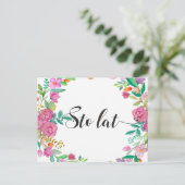 Sto lat Pools Happy Birthday Polen Cadeau Briefkaart (Staand voorkant)