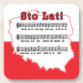 Sto Lat. Poolse Song-kaart Bier Onderzetter (Voorkant)