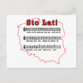 Sto Lat. Poolse Song-kaart Briefkaart (Voorkant)