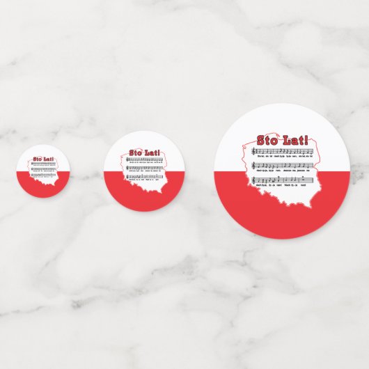 Sto Lat. Poolse Song-kaart Confetti (Achterkanten)