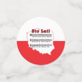 Sto Lat. Poolse Song-kaart Confetti (Kleine voorkant)