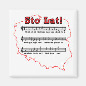 Sto Lat. Poolse Song-kaart Magneet (Voorkant)