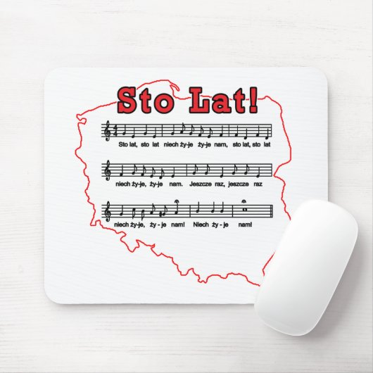 Sto Lat. Poolse Song-kaart Muismat (Met muis)