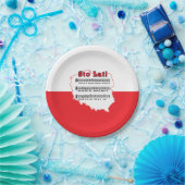 Sto Lat. Poolse Song-kaart Papieren Bordje (Feest)
