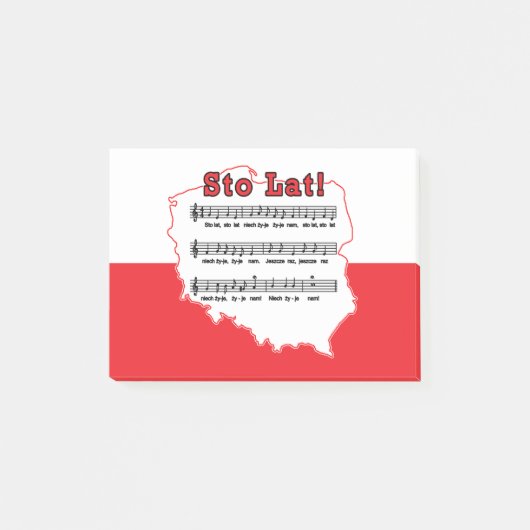 Sto Lat. Poolse Song-kaart Post-it® Notes (Voorkant)