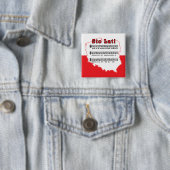 Sto Lat. Poolse Song-kaart Vierkante Button 5,1 Cm (In situ)