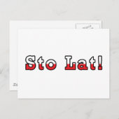 Sto Lat Poolse vlag Briefkaart (Voorkant / Achterkant)