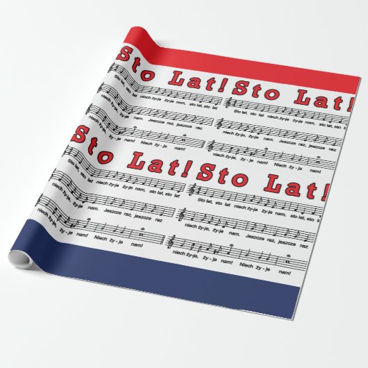 Sto Lat. Song Cadeaupapier (Uitgerold)