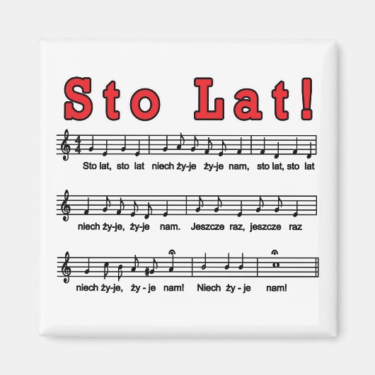 Sto Lat. Song Magneet (Voorkant)