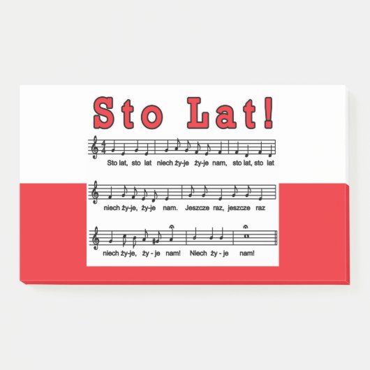 Sto Lat. Song Post-it® Notes (Voorkant)