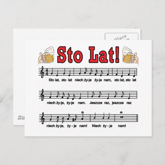 Sto Lat. Zong met Mokken voor bier Briefkaart (Voorkant / Achterkant)