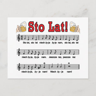 Sto Lat. Zong met Mokken voor bier Briefkaart