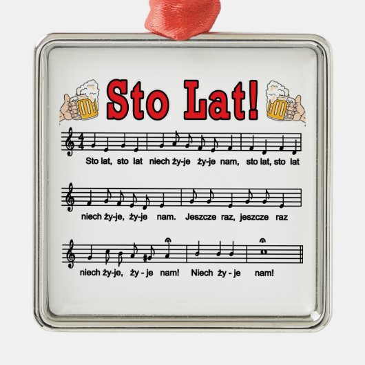 Sto Lat. Zong met Mokken voor bier Metalen Ornament (Voorkant)