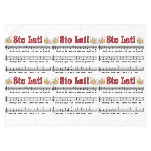 Sto Lat. Zong met Mokken voor bier Tafelkleed (Voorkant (Horizontaal))