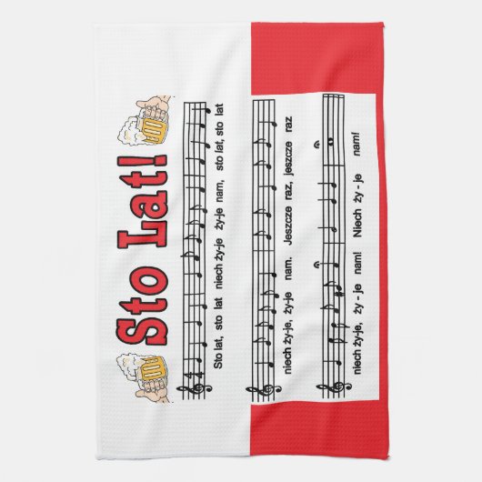 Sto Lat. Zong met Mokken voor bier Theedoek (Verticaal)