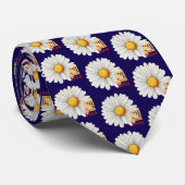 Stoa Daisy Navy Necktie Stropdas (Opgerold)
