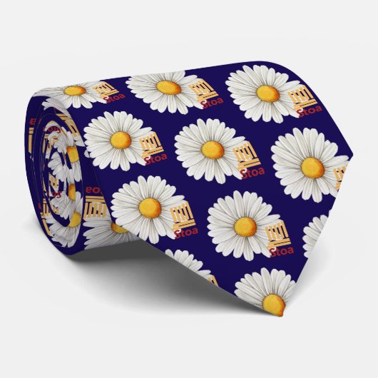 Stoa Daisy Navy Necktie Stropdas (Opgerold)