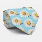 Stoa Light Blue Daisy Necktie Stropdas (Opgerold)