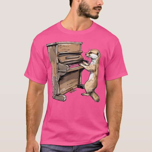 Stoat Playing The Piano T-shirt (Voorkant)