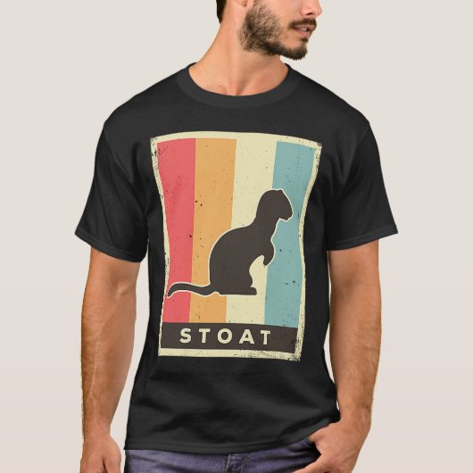 Stoat Retro Poster Dier T-shirt (Voorkant)