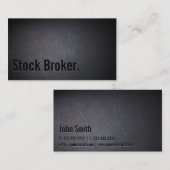 Stock Broker Professional Bold Text Black Visitekaartje (Voorkant / Achterkant)
