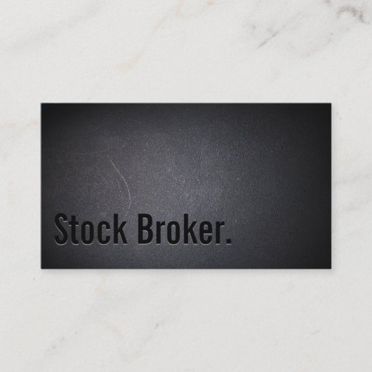 Stock Broker Professional Bold Text Black Visitekaartje (Voorkant)