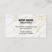 Stock Broker | Stamdruiven | Goudwitte marmer Visitekaartje (Achterkant)