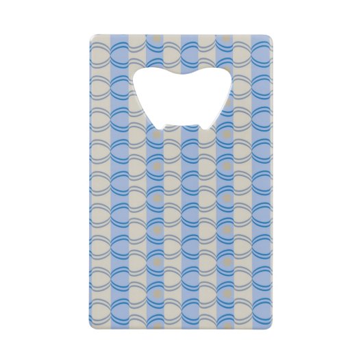Stock Candystripe Blue Tan Creditkaart Flessenopener (Voorkant)