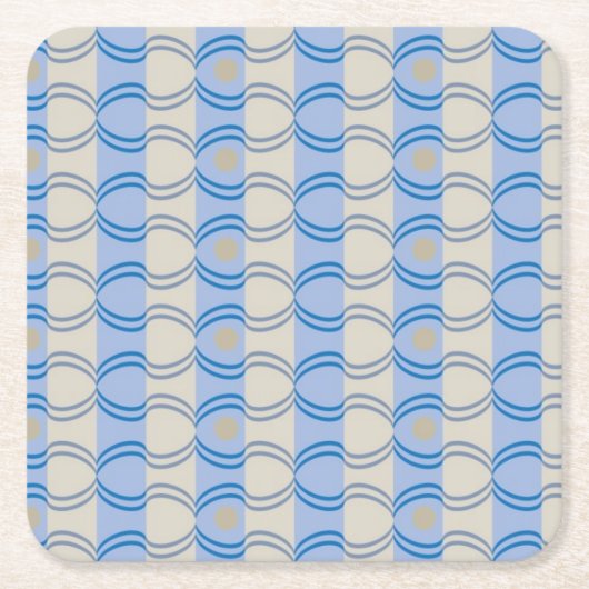 Stock Candystripe Blue Tan Kartonnen Onderzetters (Voorkant)