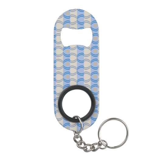 Stock Candystripe Blue Tan Mini Flessenopener (Achterkant)