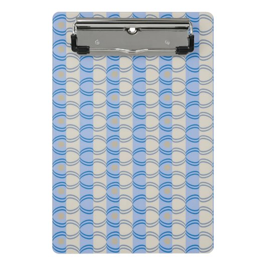 Stock Candystripe Blue Tan Mini Klembord (Voorkant)