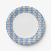 Stock Candystripe Blue Tan Papieren Bordje (Voorkant)