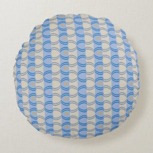 Stock Candystripe Blue Tan Rond Kussen