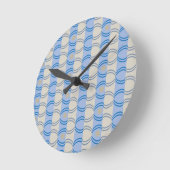 Stock Candystripe Blue Tan Ronde Klok (Hoek)
