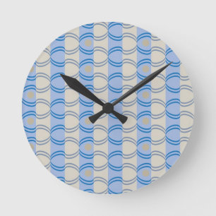 Stock Candystripe Blue Tan Ronde Klok