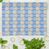 Stock Candystripe Blue Tan Theedoek (Gevouwen)