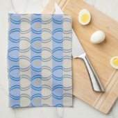 Stock Candystripe Blue Tan Theedoek (Quarter Fold)