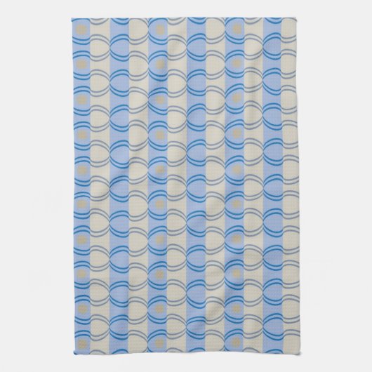 Stock Candystripe Blue Tan Theedoek (Verticaal)