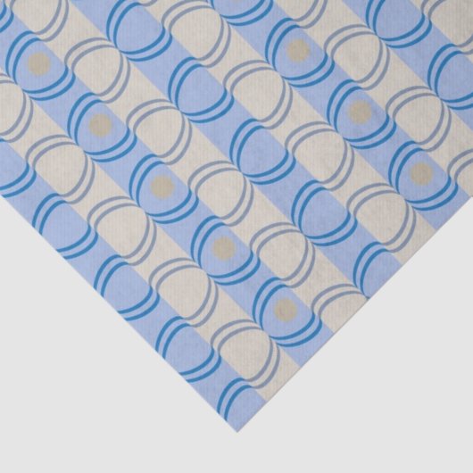 Stock Candystripe Blue Tan Tissuepapier (Detail)