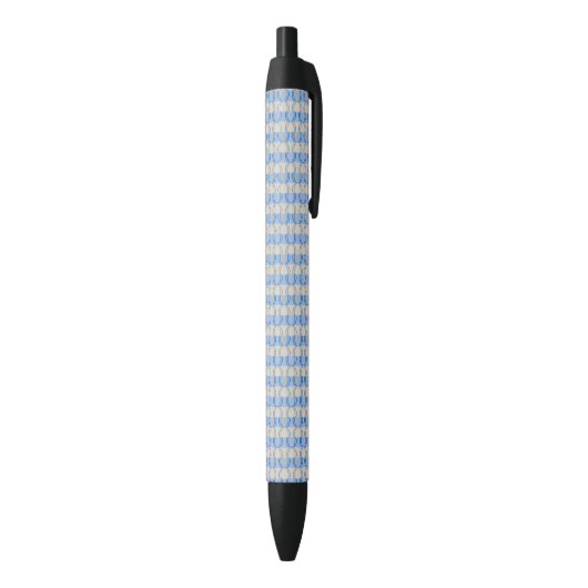 Stock Candystripe Blue Tan Zwarte Inkt Pen (Achterkant (Verticaal))